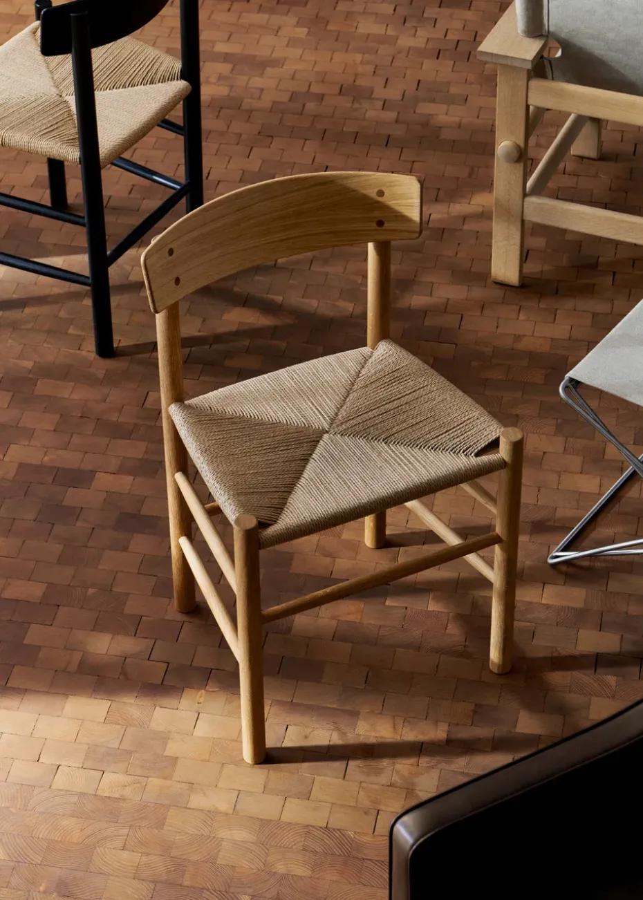 Silla J39, Roble aceitado - trenzado natural