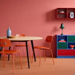 Silla Kevi 2060, Rhubarb-estructura lacada-fresno teñido