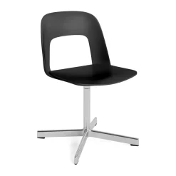 Silla Layout Chair 131, Black-aluminio pulido