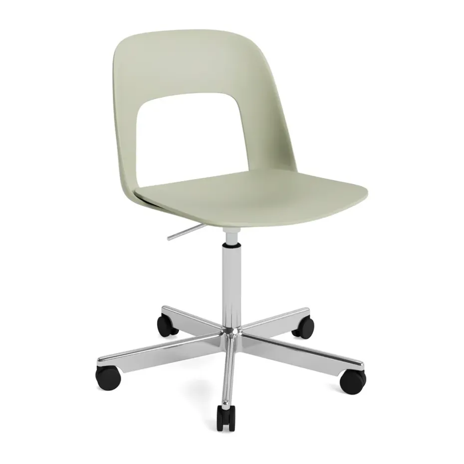 Silla Layout Chair 141, Bottle green-aluminio pulido
