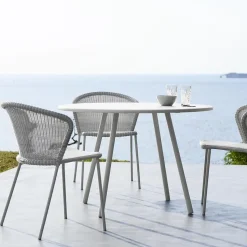 Silla Lean, White grey, Cane-Line weave