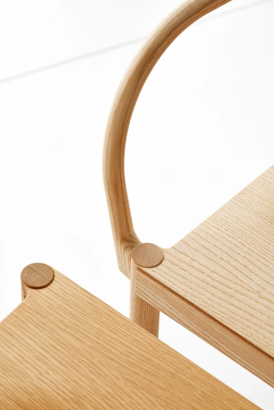 Silla Light & Easy, Fresno-white-asiento chapado