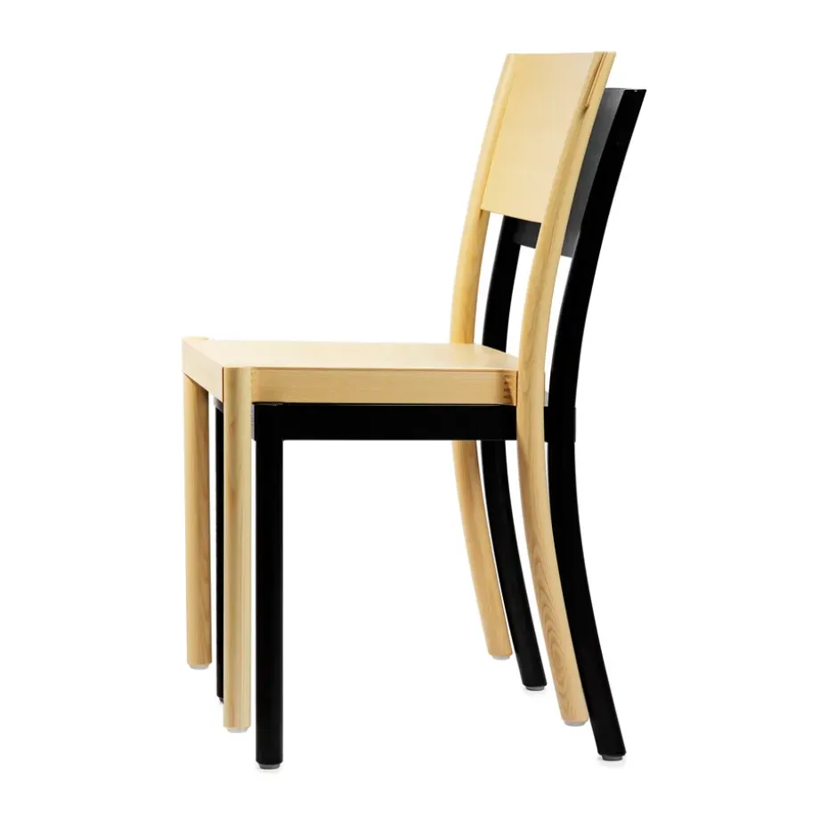 Silla Light & Easy, Fresno-white-asiento chapado