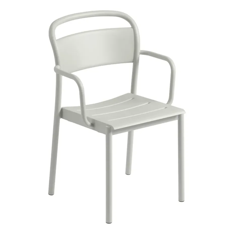 Silla Linear steel armchair, grey (RAL 7044)