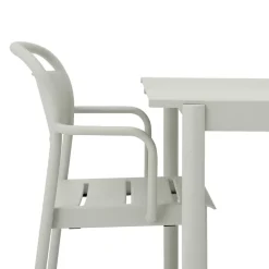 Silla Linear steel armchair, grey (RAL 7044)