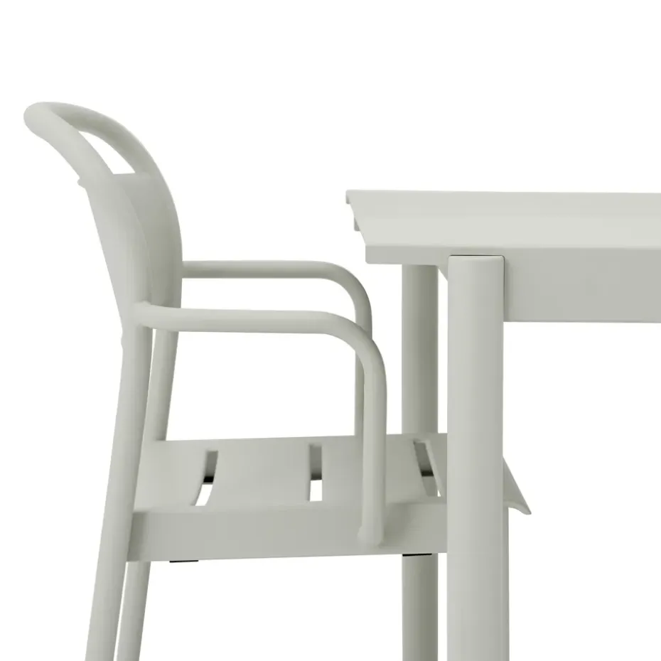 Silla Linear steel armchair, grey (RAL 7044)