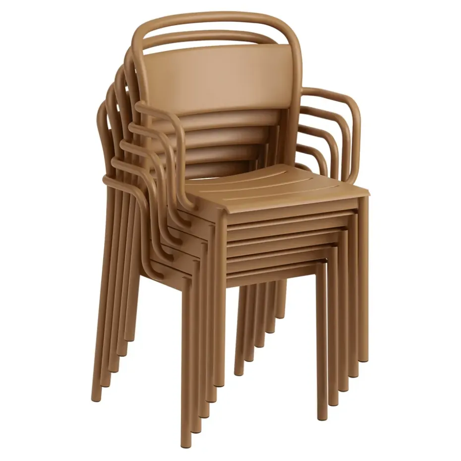 Silla Linear steel armchair, Burnt orange