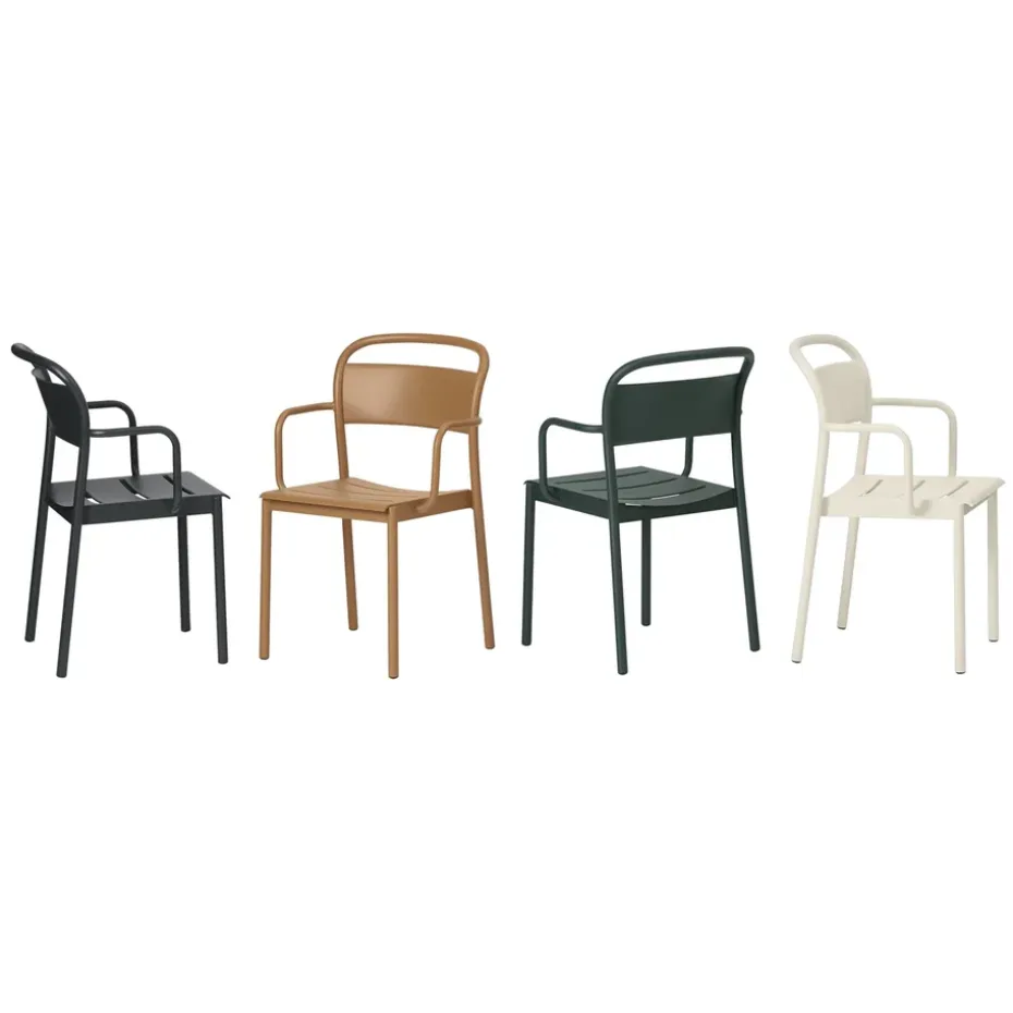 Silla Linear steel armchair, Burnt orange