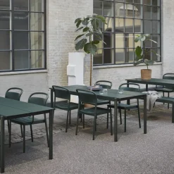 Silla Linear steel armchair, Dark green