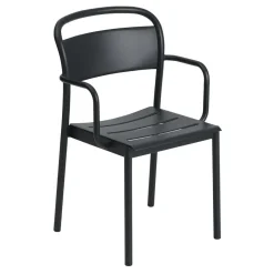 Silla Linear steel armchair, Black