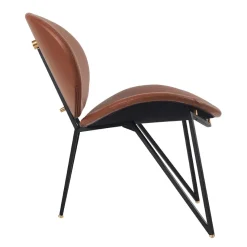 Silla lounge Semper, Black-cognac