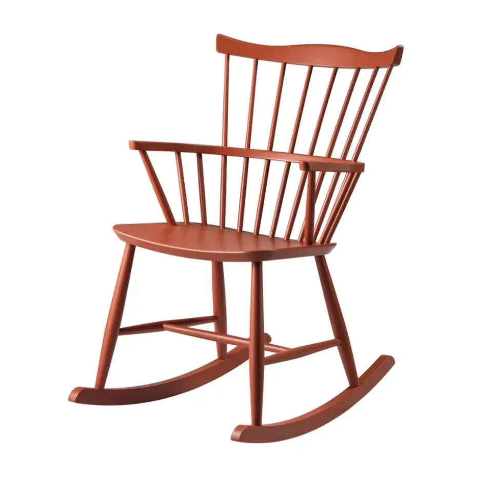 Silla mecedora J52G, Rojo ladrillo