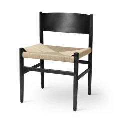 Silla Nestor, haya negra, cordón de papel natural