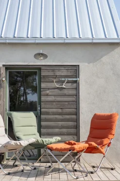 Silla para tomar el sol Fiesta Soft, Tela sage green, estructura de aluminio