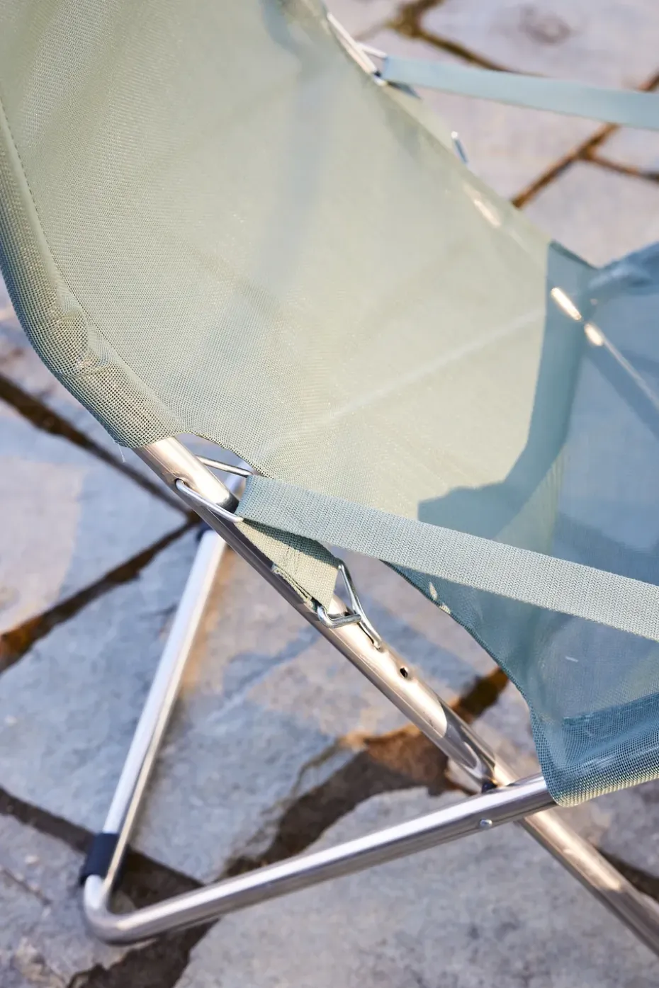 Silla para tomar el sol Fiesta, Sage green-estructura de aluminio