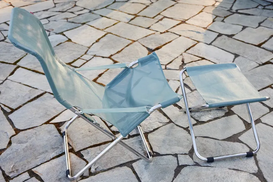 Silla para tomar el sol Fiesta, Sage green-estructura de aluminio