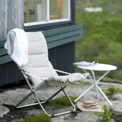 Silla para tomar el sol Fiesta Soft, Tela beige, estructura de aluminio