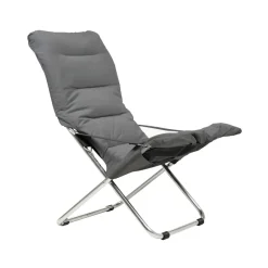 Silla para tomar el sol Fiesta Soft, Tela antracit, estructura de aluminio