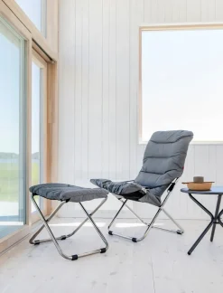 Silla para tomar el sol Fiesta Soft, Tela antracit, estructura de aluminio