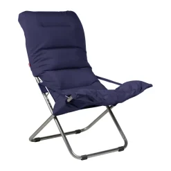 Silla para tomar el sol Fiesta Soft, Tela navy, soporte de aluminio