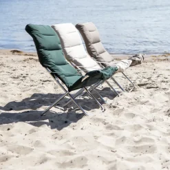 Silla para tomar el sol Fiesta Soft, Tela dark green, estructura de aluminio