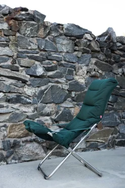 Silla para tomar el sol Fiesta Soft, Tela dark green, estructura de aluminio