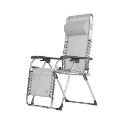 Silla para tomar el sol Movida, Textaline grey, estructura de aluminio