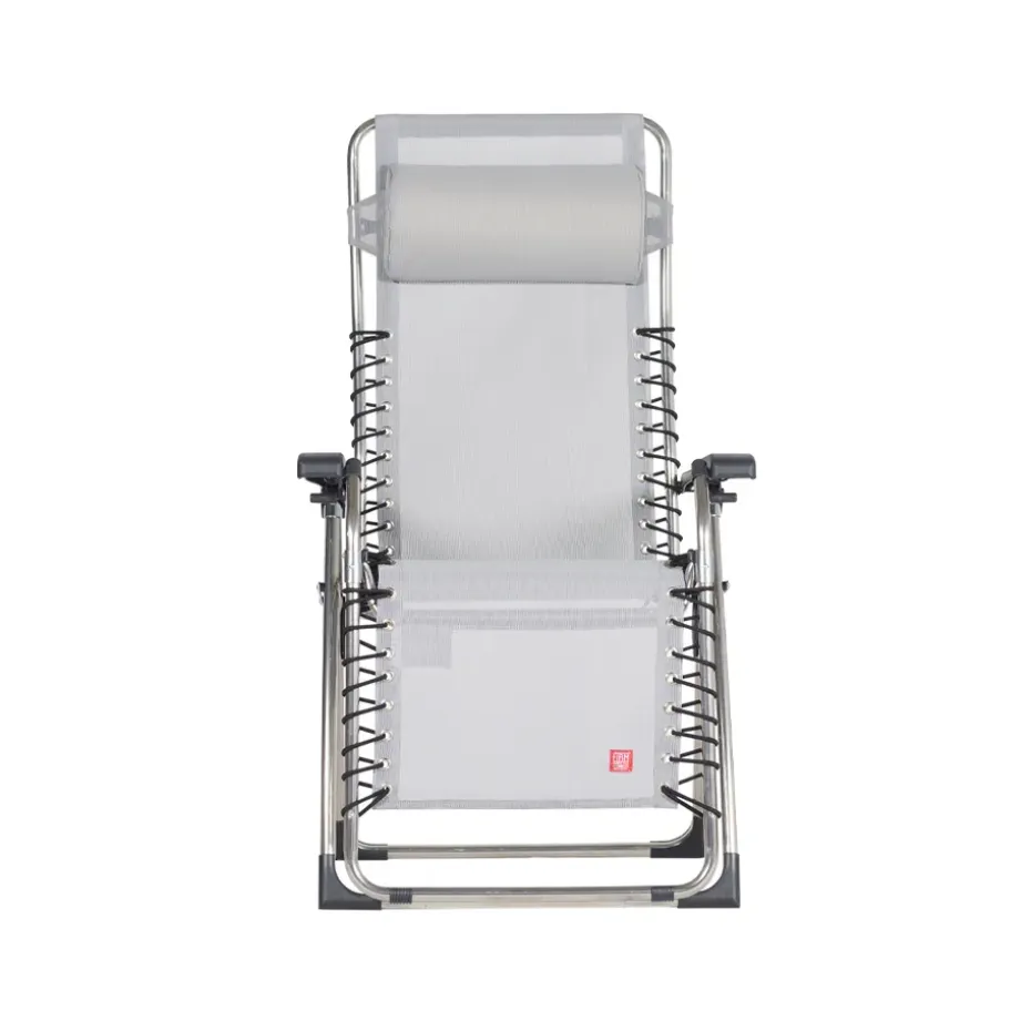 Silla para tomar el sol Movida, Textaline grey, estructura de aluminio