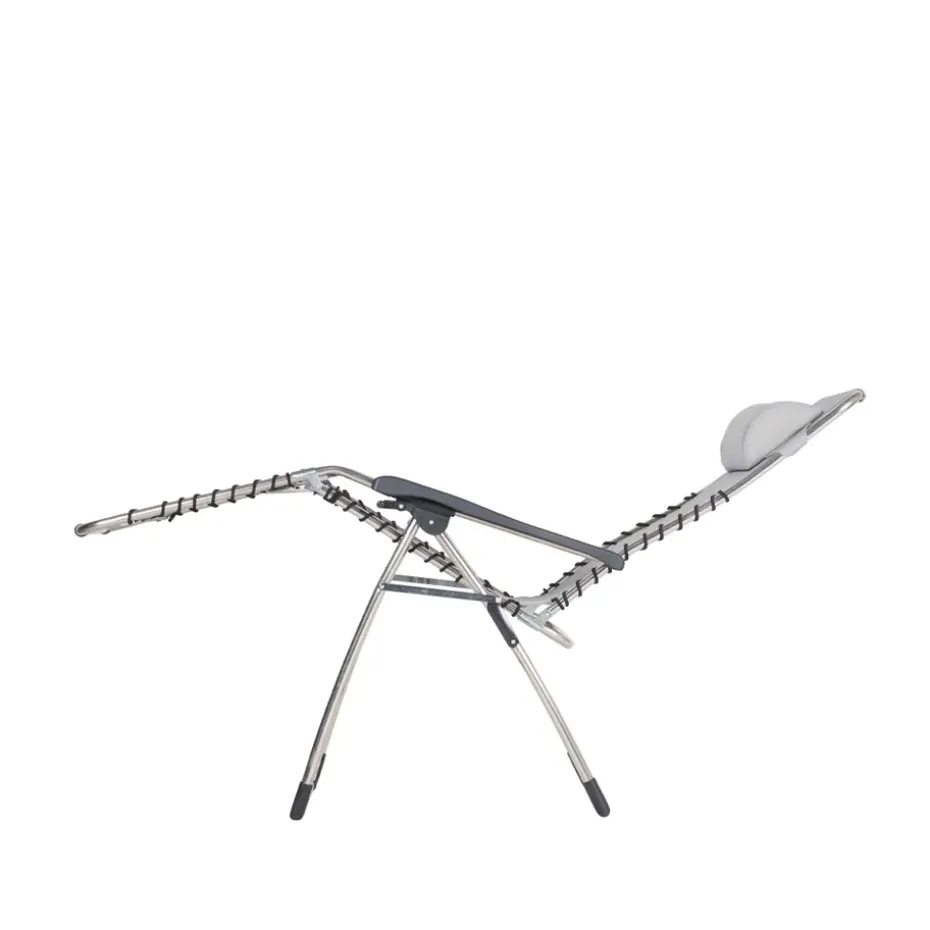 Silla para tomar el sol Movida, Textaline grey, estructura de aluminio