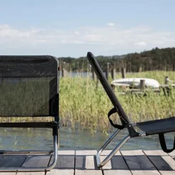 Silla para tomar el sol Quick, Textaline black, estructura de aluminio