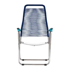 Silla para tomar el sol sin reposapiés Spaghetti, Multi, estructura de aluminio, azul