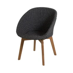 Silla Peacock soft rope, Dark grey, teak