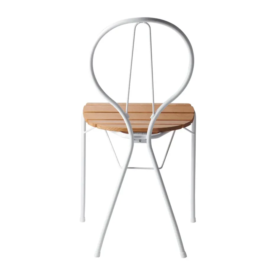 Silla Pia, Soporte de acero lacado blanco - roble aceitado