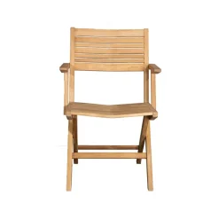 Silla plegable Flip, Teak, con reposabrazos