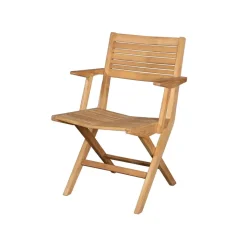 Silla plegable Flip, Teak, con reposabrazos