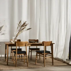 Silla Prima Vista, Cuero elmotique 43807 cognac-abedul claro lacado mate