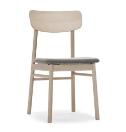 Silla Prima Vista roble barnizado mate claro, Tela blues 9202 marrón-beige