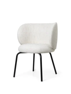 Silla Rico dining chair bouclé, Off-white-black