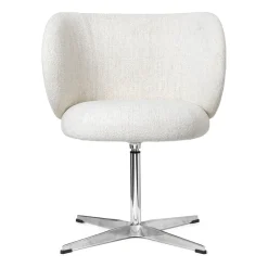 Silla Rico dining chair swivel bouclé, Off-white