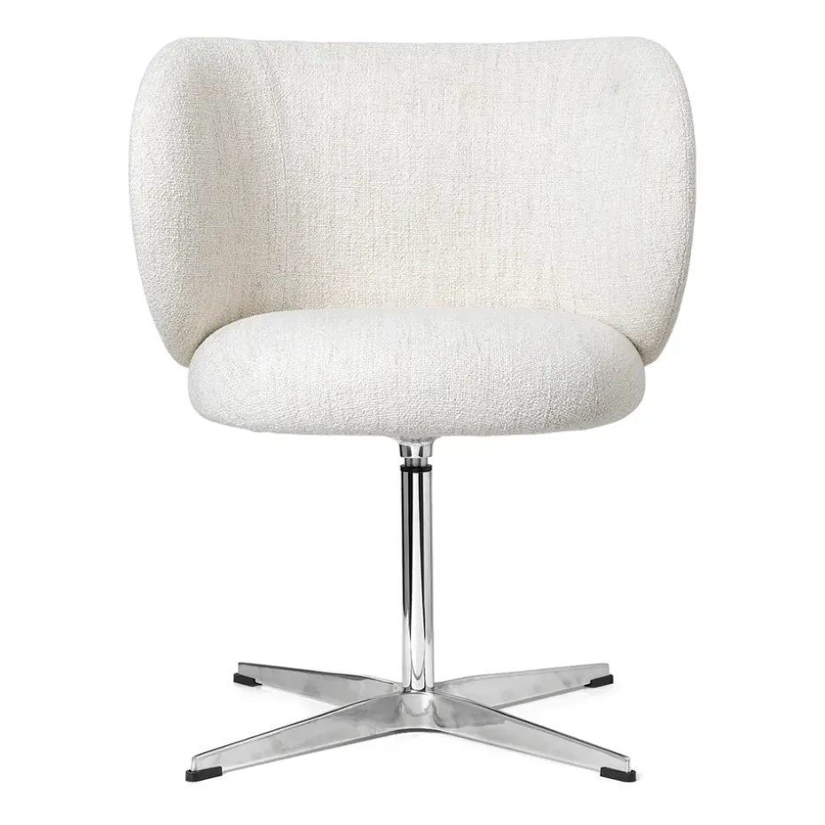 Silla Rico dining chair swivel bouclé, Off-white