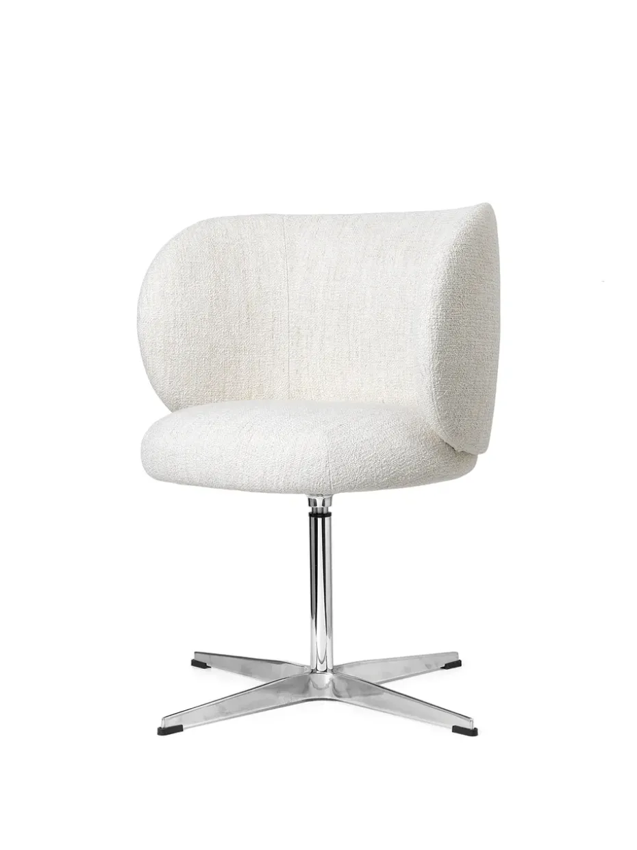 Silla Rico dining chair swivel bouclé, Off-white