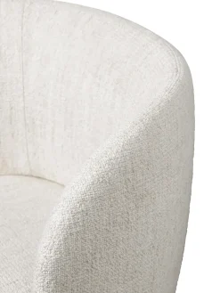 Silla Rico dining chair swivel bouclé, Off-white