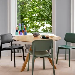 Silla Soft Edge 60, Dusty green-bastidor de roble