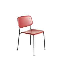 Silla Soft Edge 45, fall red, estructura de acero negra