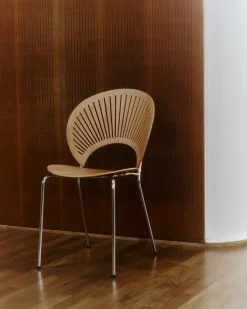 Silla Trinidad 3398, Roble aceitado - acero inoxidable cepillado