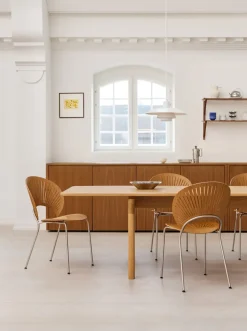 Silla Trinidad 3398, Roble aceitado - acero inoxidable cepillado