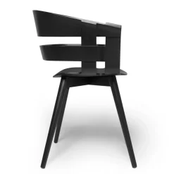 Silla Wick Chair, negro-patas de fresno negras