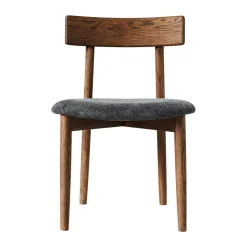 Sillas con asiento Tetra, Tejido color granito-roble oscuro