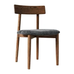 Sillas con asiento Tetra, Tejido color granito-roble oscuro