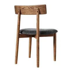 Sillas con asiento Tetra, Tejido color granito-roble oscuro